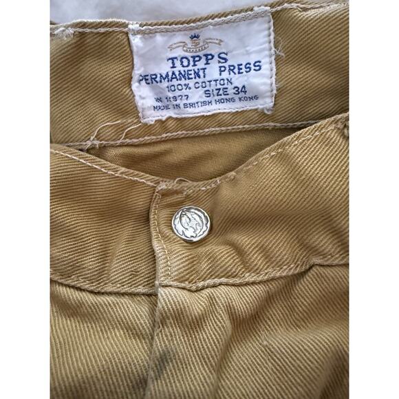 Vintage 1970’s Topps Hong Kong Size 34 Women's Cut Off Yellow Shorts 70s Surfer - Picture 3 of 6